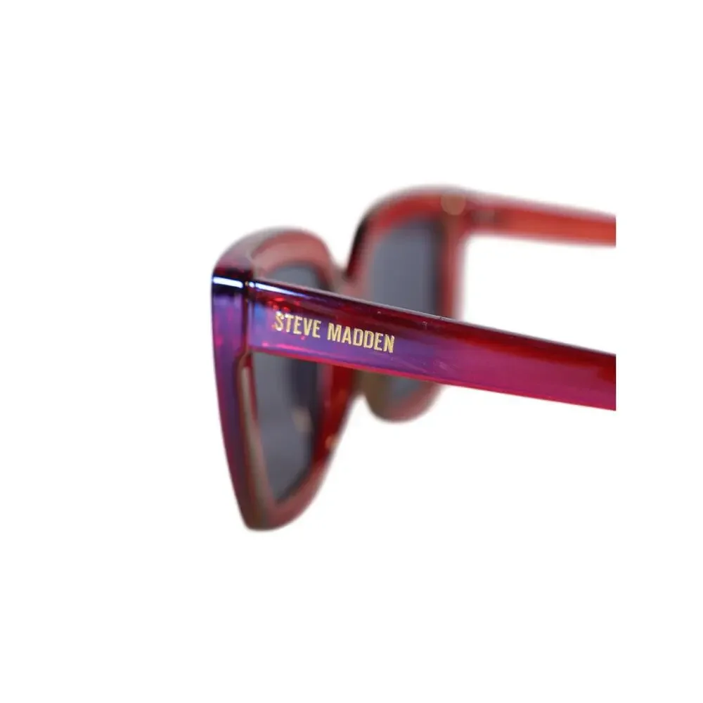 Steve Madden MAIA Oversized Square Sunglasses–Iridescent Purple Magenta/Red-NWT